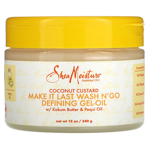 Гель для укладки волос SHEA MOISTURE Гель-масло для укладки волос Coconut Custard Make It Last Wash N Go Defining Gel Oil bernard cassiere гель coconut oil
