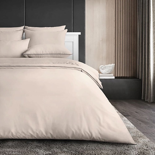 SOFT SILVER Антибактериальный комплект постельного белья Antibacterial Bed Linen Set, 1, 5-спальный. Цвет: «Песчаный берег» (бежевый)  - Купить