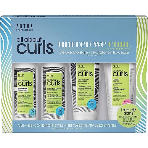 Набор для ухода за волосами ALL ABOUT CURLS Набор для вьющихся волос Deluxe Moisture Kit cosrx kit all about snail 4 pcs