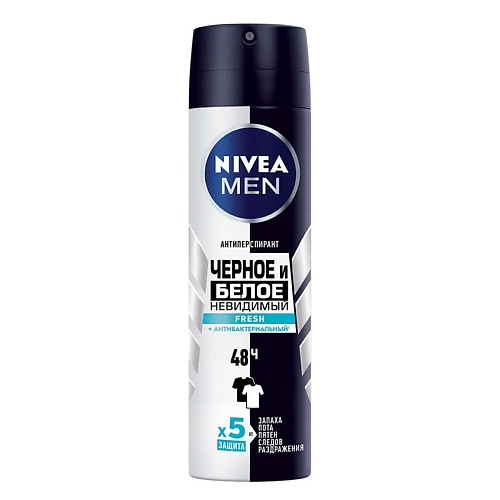 Дезодорант-спрей NIVEA MEN Дезодорант-антиперспирант спрей Черное и Белое Невидимый Fresh