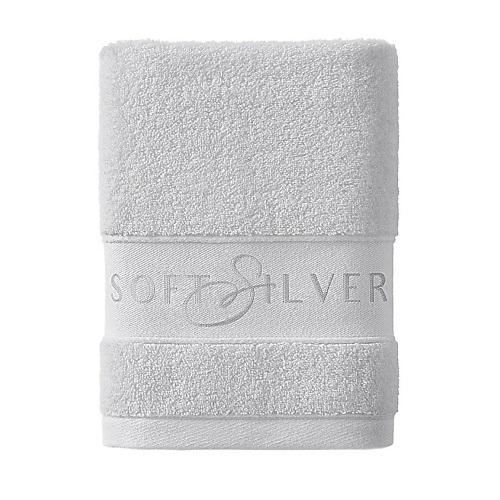 Полотенце SOFT SILVER Антибактериальное махровое полотенце универсальное 50х90 см. Цвет: «Благородное серебро» (серый)