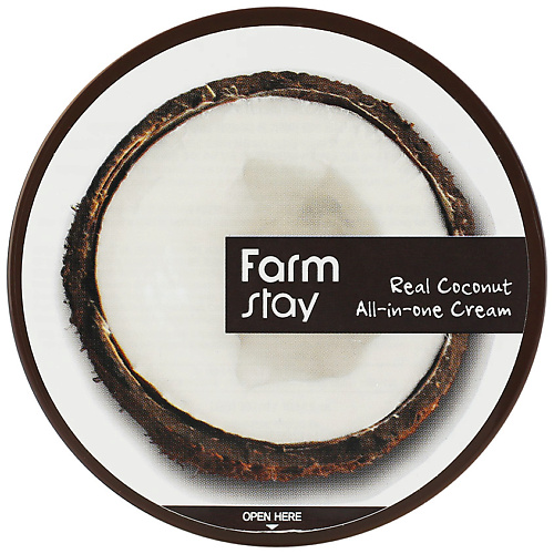 Крем для тела FARMSTAY Крем для лица и тела с кокосом многофункциональный Real Coconut All-In-One Cream farmstay крем для рук tropical fruits coconut