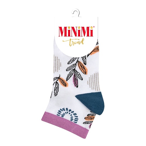 Носки и следки MINIMI Trend 4210 Носки женские Листья Bianco/Jeans 0