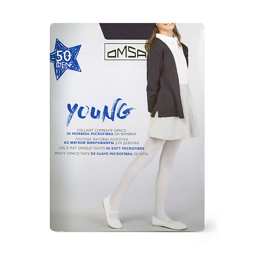 Колготки OMSA Kids Young Колготки детские 50 ден Grigio Grafite omsa kids collant young 50 rosso mosto 9 12