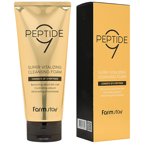 

FARMSTAY Пенка для лица очищающая омолаживающая с комплексом из 9 пептидов Peptide9 Super Vitalizing Cleansing Foam, Пенка для лица очищающая омолаживающая с комплексом из 9 пептидов Peptide9 Super Vitalizing Cleansing Foam