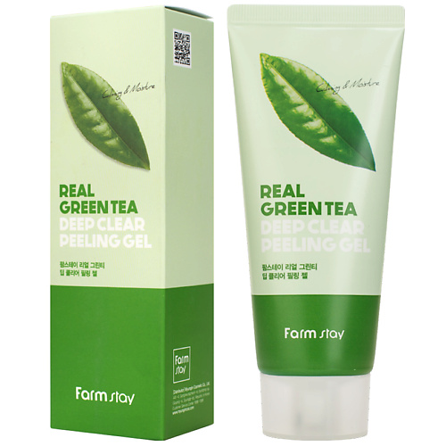 FARMSTAY Гель для лица отшелушивающий с экстрактом зеленого чая Real Green Tea Deep Clear Peeling Gel grattol гель однофазный со стекловолокном clear