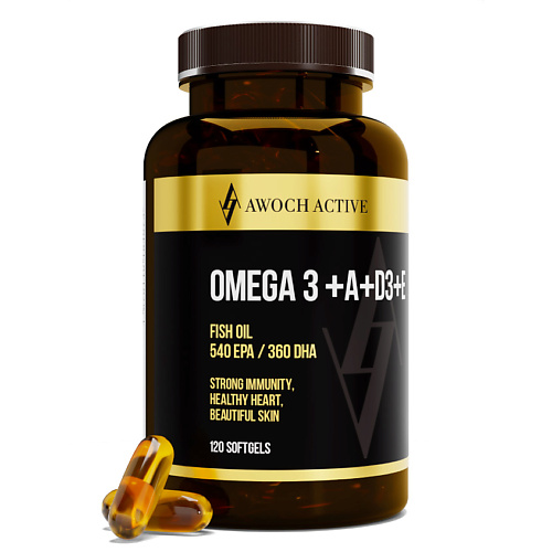 

AWOCHACTIVE Омега 3 + А + Д3 + Е, Омега 3 + А + Д3 + Е