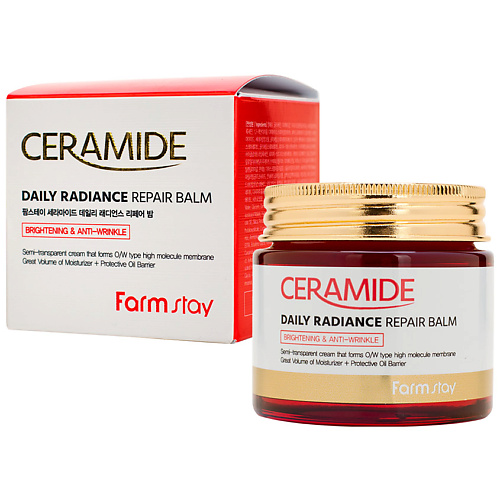 FARMSTAY Крем-бальзам для лица укрепляющий c керамидами Ceramide Daily Radiance Repair Balm бальзам для губ farmstay