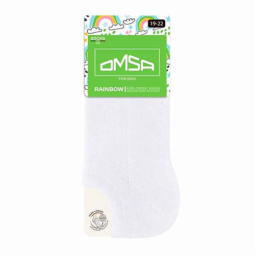 Носки OMSA Kids 21C01 Носки детские супер укороченные Bianco носки omsa kids 22a02 носки детские ажур bianco