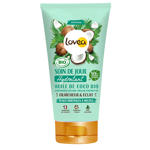 LOVEA Крем для лица c кокосовым маслом для ежедневного ухода lovea дезодорант для тела с органическим кокосовым маслом