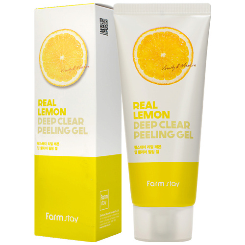Крем для эксфолиации и пилинга FARMSTAY Гель для лица отшелушивающий с экстрактом лимона Real Lemon Deep Clear Peeling Gel