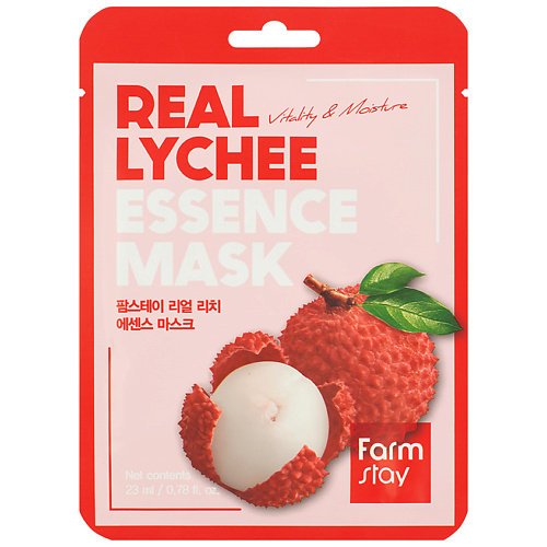 Маска для лица FARMSTAY Маска для лица тканевая с экстрактом личи Real Lychee Essence Mask маска для лица farmstay маска для лица тканевая с экстрактом алоэ real aloe vera essence mask