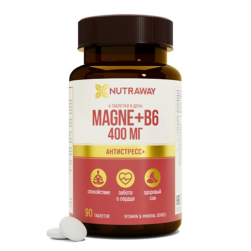 Витамины, антиоксиданты, минералы NUTRAWAY Магний + Б6