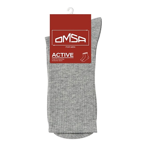 OMSA Active 116 Носки мужские высокая резинка Grigio Melange 0 omsa eco 404 носки мужские супер укороченные nero 0