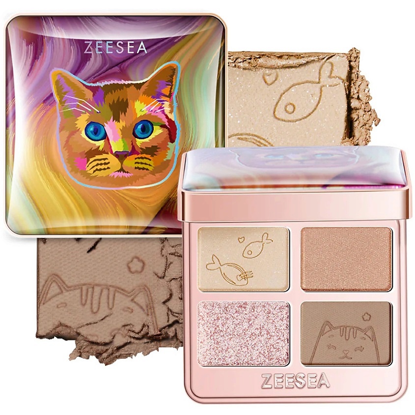 ZEESEA Тени для век Tipsy Kitty Eyeshadow Quad купить по низким ценам в ...