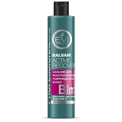 Бальзам для волос EVI PROFESSIONAL Бальзам-ополаскиватель Активное восстановление для поврежденных волос Professional Salon Hair Care Balsam Active Recover