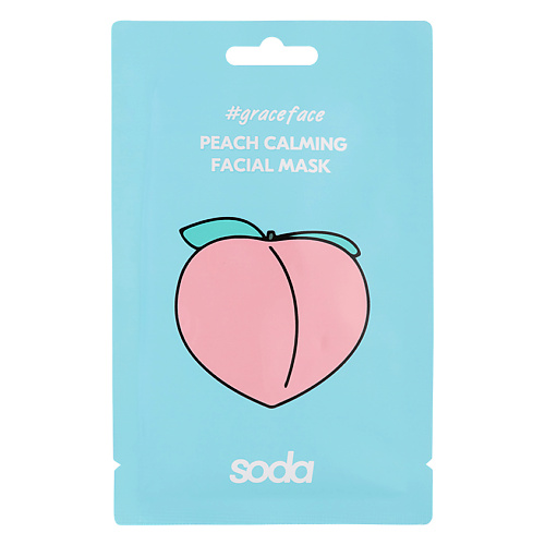 Маска для лица SODA Тканевая маска для лица успокаивающая с персиком цена и фото
