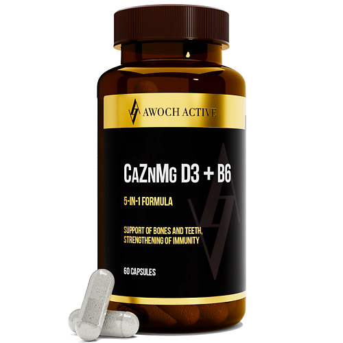 

AWOCHACTIVE Кальций + Цинк + Магний + Д3 + Б6, Кальций + Цинк + Магний + Д3 + Б6