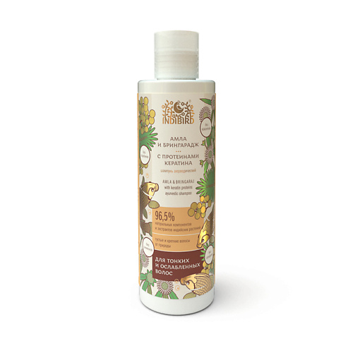 INDIBIRD Шампунь аюрведический Амла и Брингарадж с протеинами кератина Amla & Bringaraj Ayurvedic Shampoo indibird шампунь аюрведический гранат и ветивер с пантенолом для мужчин