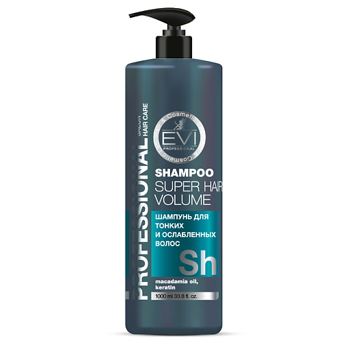 шампунь для волос evi professional шампунь пилинг глубокого soft очищения professional salon hair care shampoo deep cleansing Шампунь для волос EVI PROFESSIONAL Шампунь Объем и сила для тонких и ослабленных волос Professional Salon Hair Care Shampoo Super Hair Volume