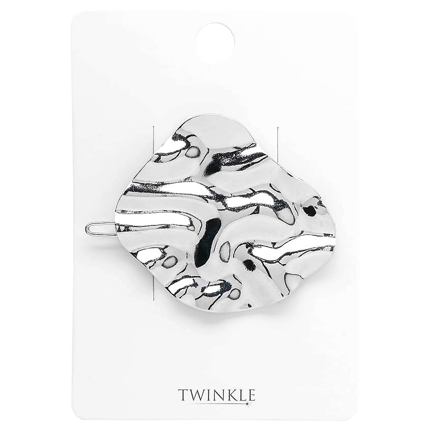 Изображение товара TWINKLE Заколка для волос CRUMPLED SILVER универсальная стильная