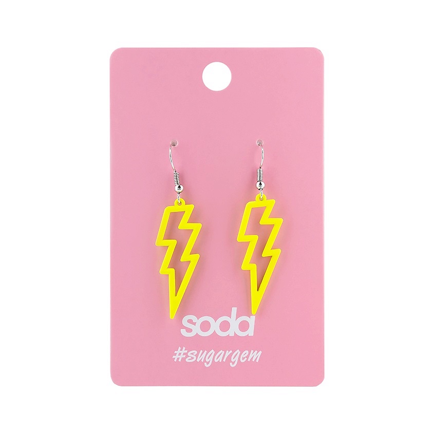 Изображение товара SODA Серьги LIGHTNING YELLOW #sugargem, 1 пара