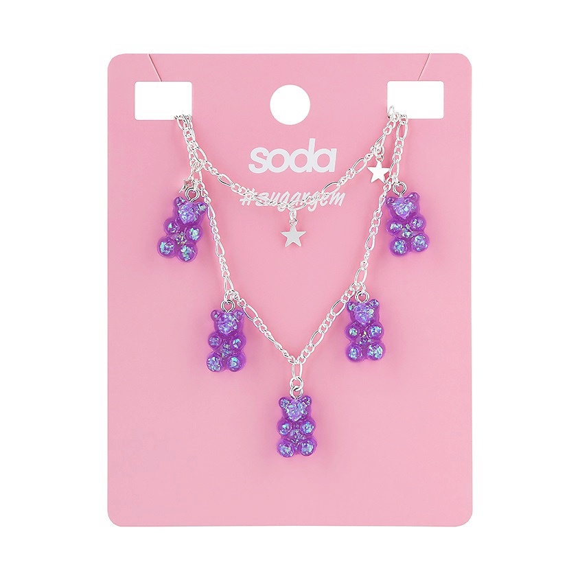 Изображение товара SODA Ожерелье PURPLE BEARS #sugargem, 1 шт.