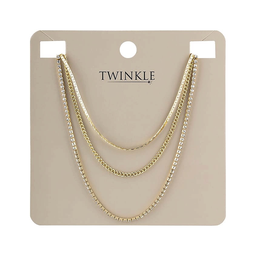 Изображение товара TWINKLE Цепочка GOLD 3-IN-1 WITH CRYSTALS, 1 шт.