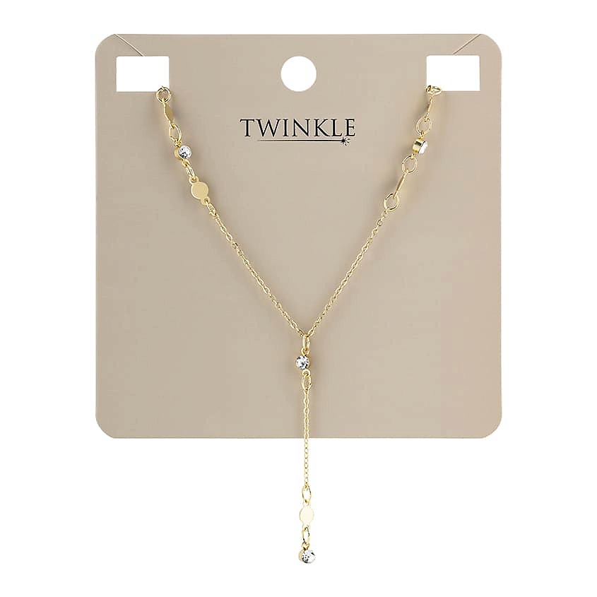 Изображение товара Ожерелье TWINKLE WATER DROPS GOLD с кристаллами и удлиненной подвеской