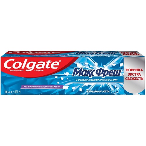 COLGATE Освежающая зубная паста Макс Фреш Взрывная Мята colgate комплексная антибактериальная зубная паста total 12 чистая мята
