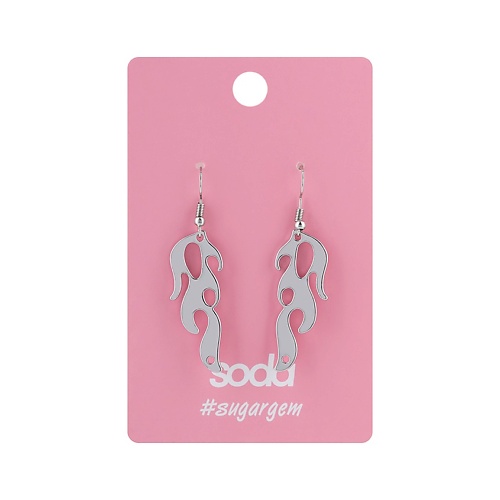 

SODA Серьги FIRE SILVER COLOR #sugargem, Серьги FIRE SILVER COLOR #sugargem