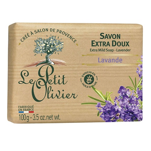 Мыло твердое LE PETIT OLIVIER Мыло экстра нежное питательное Лаванда Lavender Soap