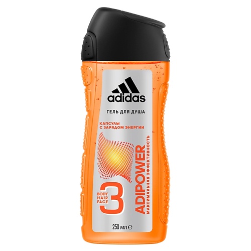 

ADIDAS Гель для душа 3 в 1 для мужчин Adipower, Гель для душа 3 в 1 для мужчин Adipower