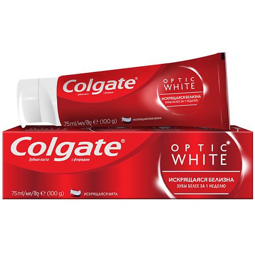 COLGATE Отбеливающая зубная паста Искрящаяся белизна Colgate Optic White aquafresh зубная паста сияющая белизна