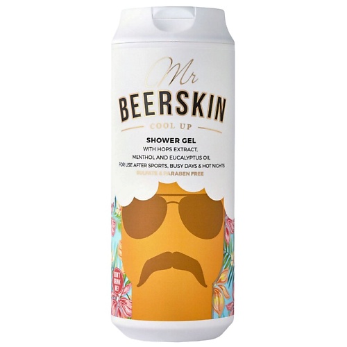 Гель для душа BEERSKIN Гель для душа с пивными экстрактами, освежающий Mr Beerskin Cool Up Shower Gel гель для душа mixit освежающий гель для душа с экстрактами клубники и манго just shower gel watermelon