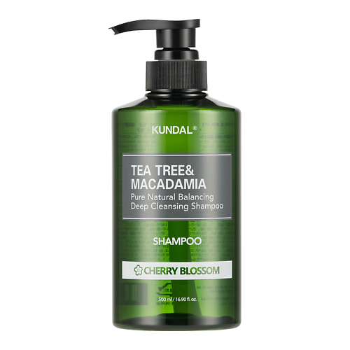 Шампунь для волос KUNDAL Шампунь для волос очищающий Цветок вишни Tea Tree & Macadamia Shampoo шампунь для роста волос shampoo green tea teh hijau 175мл