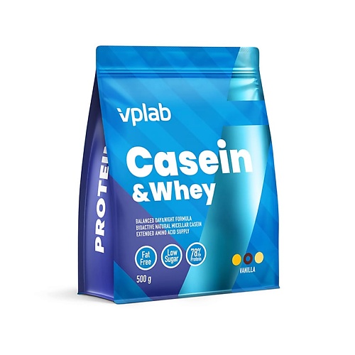 

VPLAB Казеин и Сывороточный протеин Casein & Whey Ваниль, Казеин и Сывороточный протеин Casein & Whey Ваниль