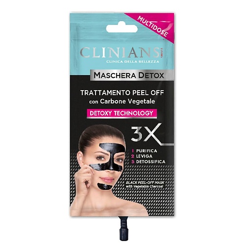 Маска для лица CLINIANS Детокс-маска для лица Maschera Detox маска для лица clinians детокс маска для лица detox peel off