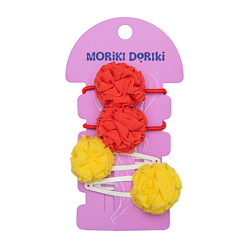 MORIKI DORIKI Набор детских аксессуаров для волос Yellow&Coral moriki doriki силиконовые резинки для волос шуши