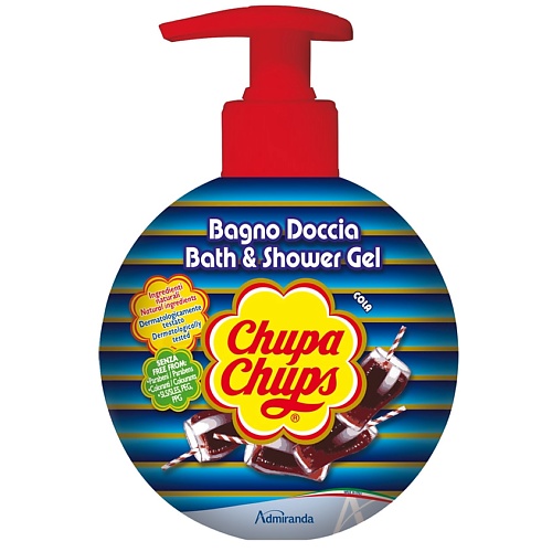 

ADMIRANDA Гель для ванны и душа Чупа-чупс с ароматом кока-колы, Гель для ванны и душа Чупа-чупс с ароматом кока-колы