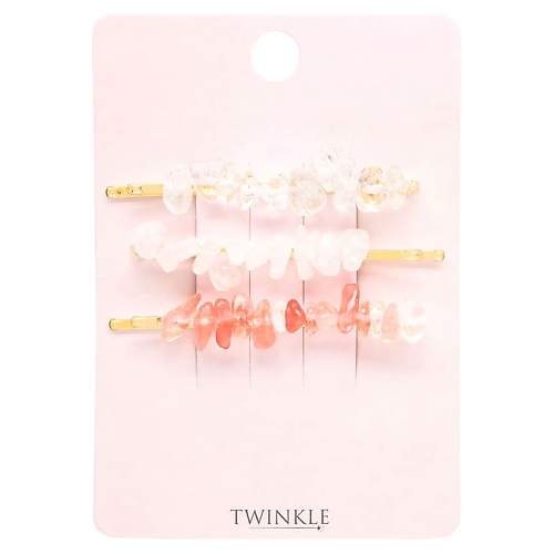 TWINKLE Заколки-невидимки для волос HATURAL QUARTZ PINK тени для век luxvisage glitter rock жидкие pink quartz тон 303