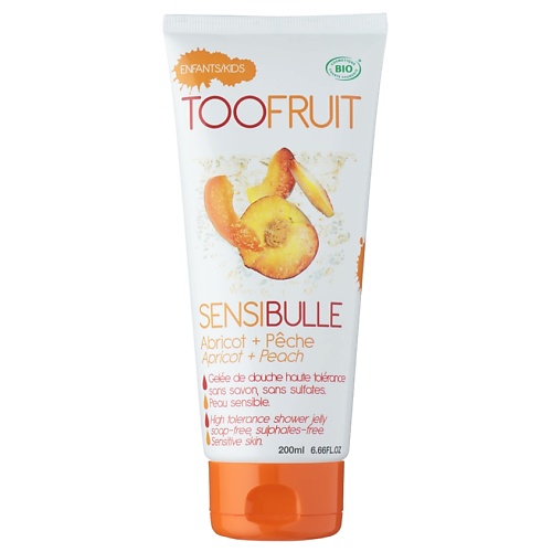 Для ванной и душа TOOFRUIT Гель для душа детский без мыла для чувствительной кожи "Абрикос-Персик"