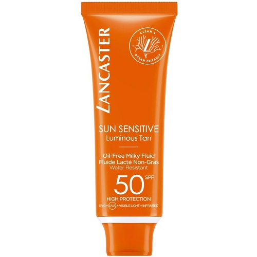 Солнцезащитные средства LANCASTER Нежный крем для лица Sun Sensitive Luminous Tan SPF 50