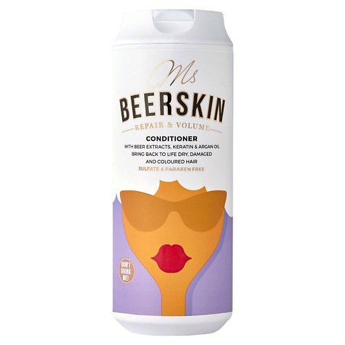 цена Кондиционер для волос BEERSKIN Кондиционер для волос с пивными экстрактами, восстановление и объём Ms Beerskin Repair&Volume Conditioner