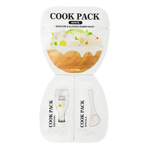 цена Маска для лица ETTANG Маска для лица увлажняющая и придающая сияние Cook Pack White Moisture & Glowing Rubber Mask