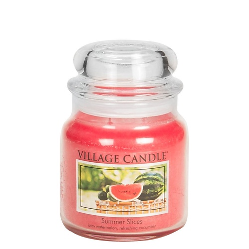Свеча ароматическая VILLAGE CANDLE Ароматическая свеча Summer Slices. средняя ароматическая свеча пробная yankee candle цветение вишни 1542840e