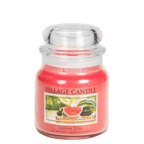 Свеча ароматическая VILLAGE CANDLE Ароматическая свеча Summer Slices. средняя ароматическая свеча hemp care scented candle 150 г