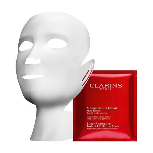 CLARINS Восстанавливающая тканевая маска для лица и шеи с эффектом лифтинга Multi-Intensive tasha маска для лица и зоны декольте кремовая тонизирующая против усталости с полисахаридами 50