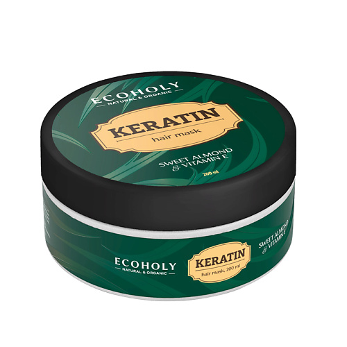 Маска для волос ECOHOLY Маска для волос кератиновая Keratin Hair Mask Sweet Almond & Vitamin E