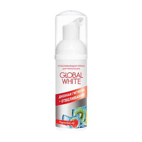 

GLOBAL WHITE Отбеливающая пенка для полости рта Фруктовый лед, Отбеливающая пенка для полости рта Фруктовый лед